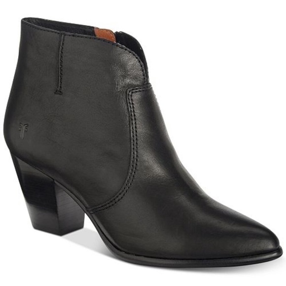 Frye Jennifer Leather Black Casual Ankle Booties - Picture 4 of 14